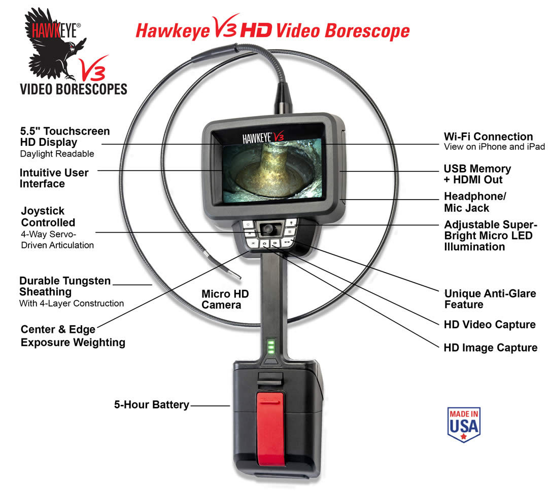 Hawkeye V3 Remote Visual Inspection System Industrial Technology