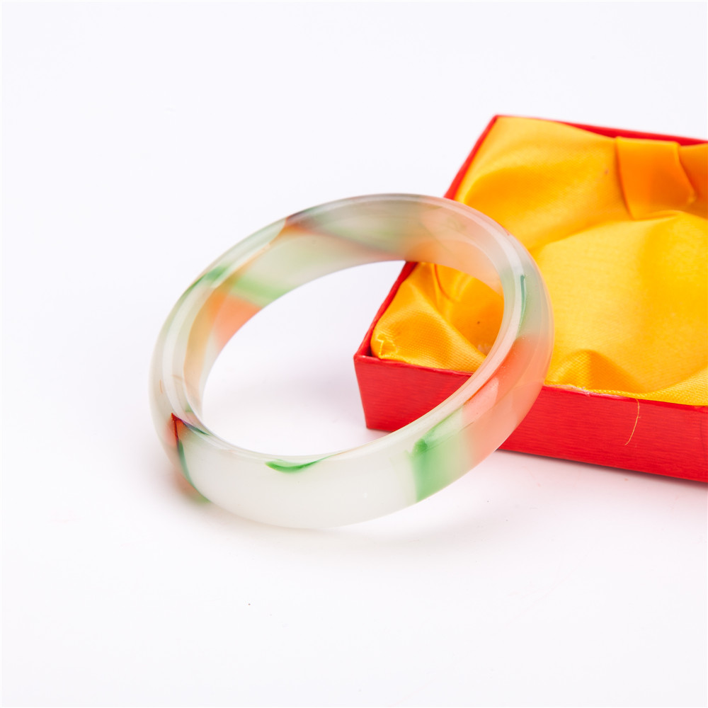 Stunning Beautiful Polished Rainbow Nephrite Jade Bangle Fashion Bracelet