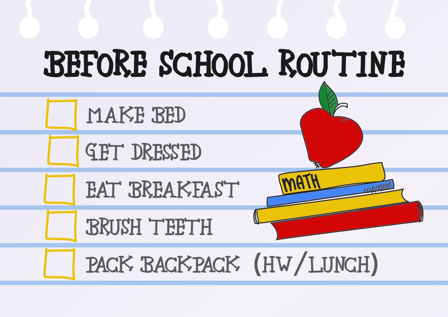 Before School Morning Routine Checklist Free Printable