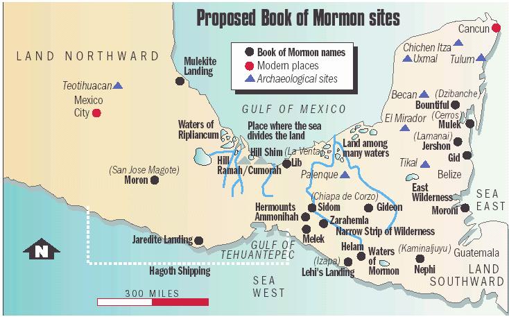 Map Of Book Of Mormon Lands mormondefender4biblia Libro de Mormon, Geografía 2, Distancias.