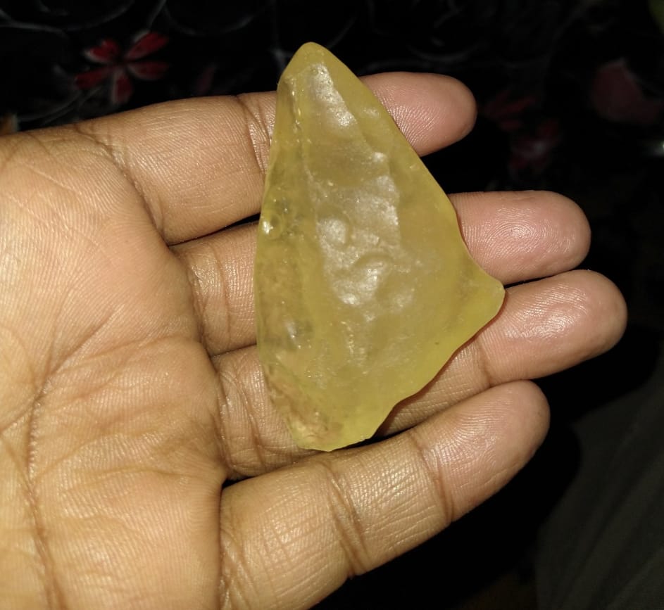 Genuine Raw Libyan Desert Glass Pendant, Libyan Desert Glass For Sale