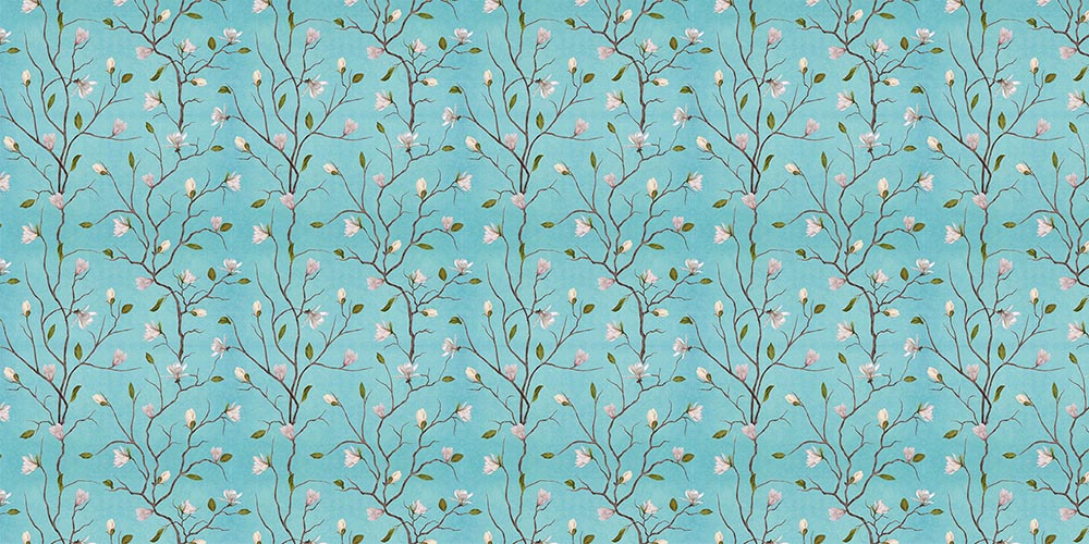 Chinoiserie Magnolia Blues Blue Wallpaper Buy Online Morphico