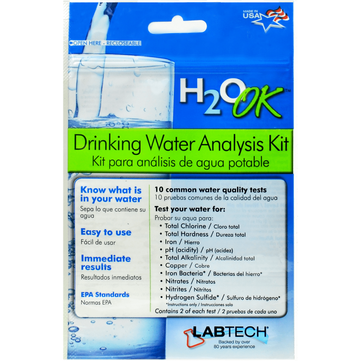 H2O OK™ Water Analysis Kit LabTech® Water Test Kit