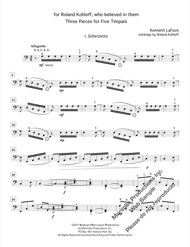 Three Pieces For Five Timpani Mostly Marimba