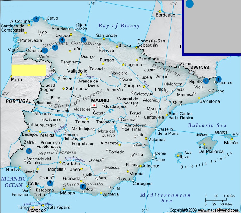 Colleges In Spain Map Spain Maps
