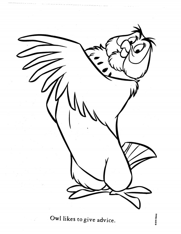 Winnie The Pooh Owl Coloring Pages