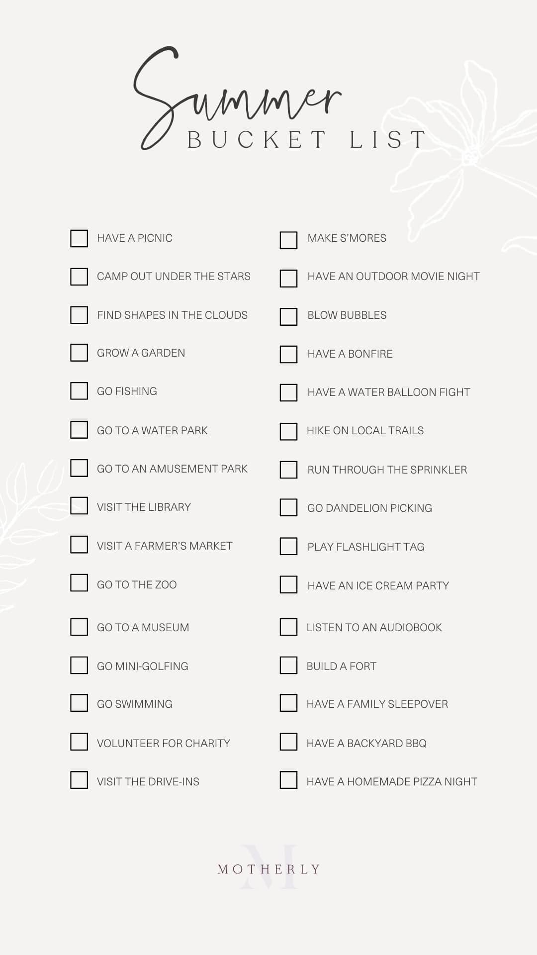 Summer Bucket List Ideas for the Whole Family Motherly