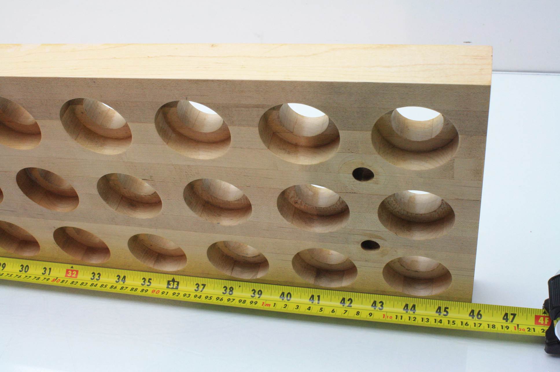 Maple Butcher Block CNC Router Tool Holder ISO30 Tools x Cutter Holes