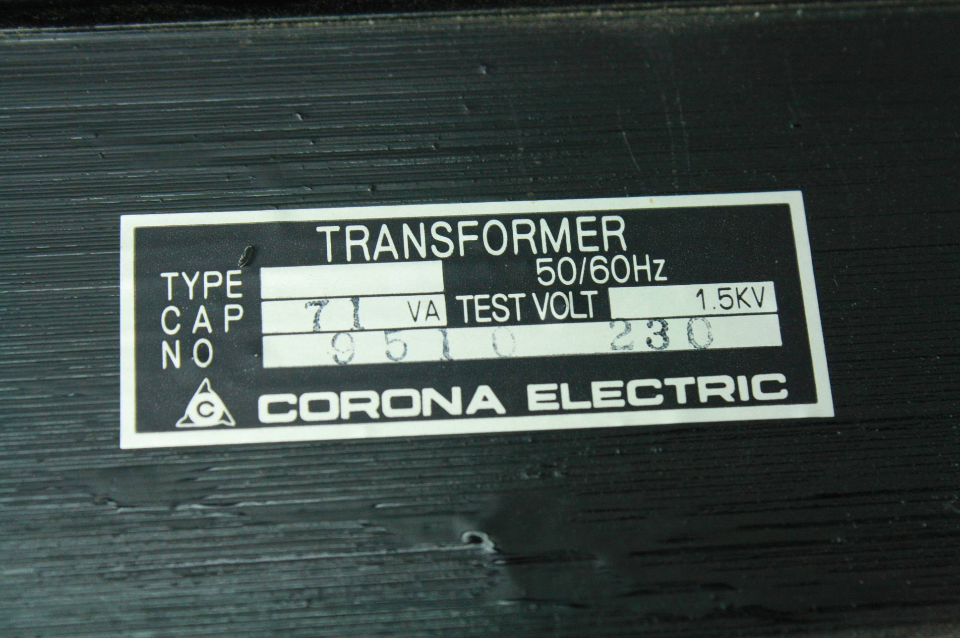 Corona High Voltage Electric Isolation 1.5 kV Transformer Model Number