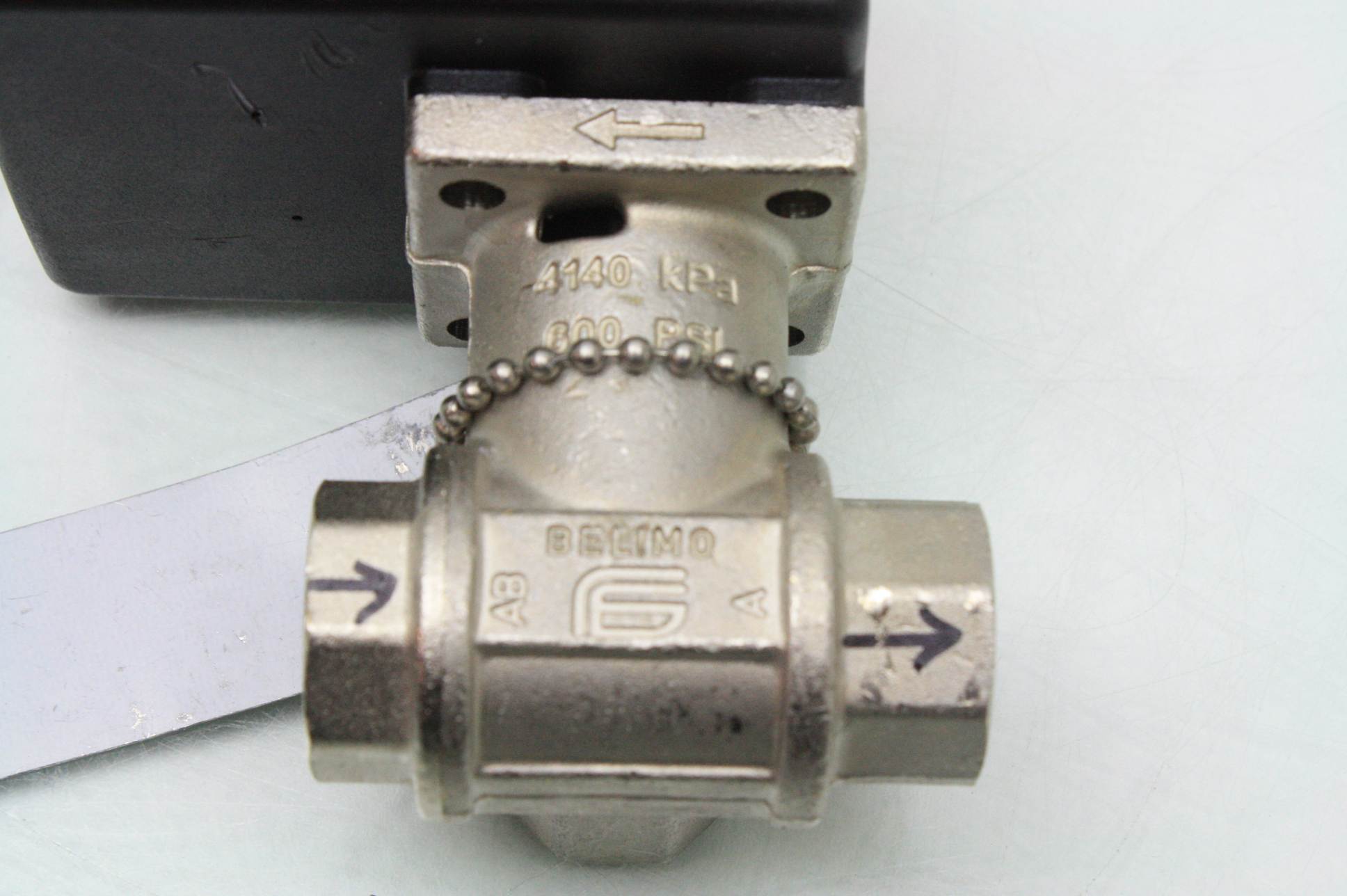 Belimo B313B+TR24SRT US 3 Way 1/2" Brass Ball Valve 600 PSI with