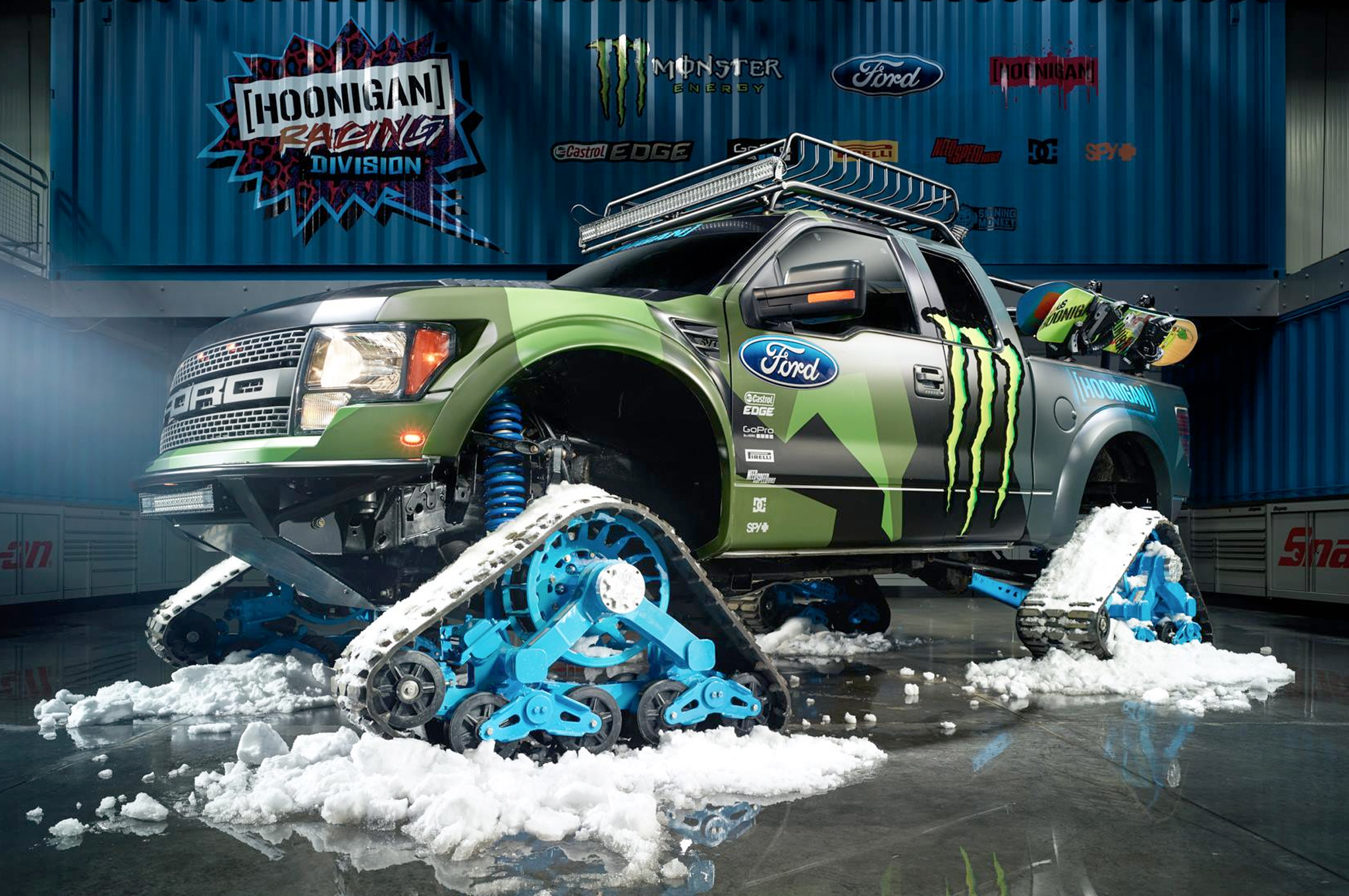 Ken Block Reveals Crazy SnowTracked Supercharged Ford F150 Raptor