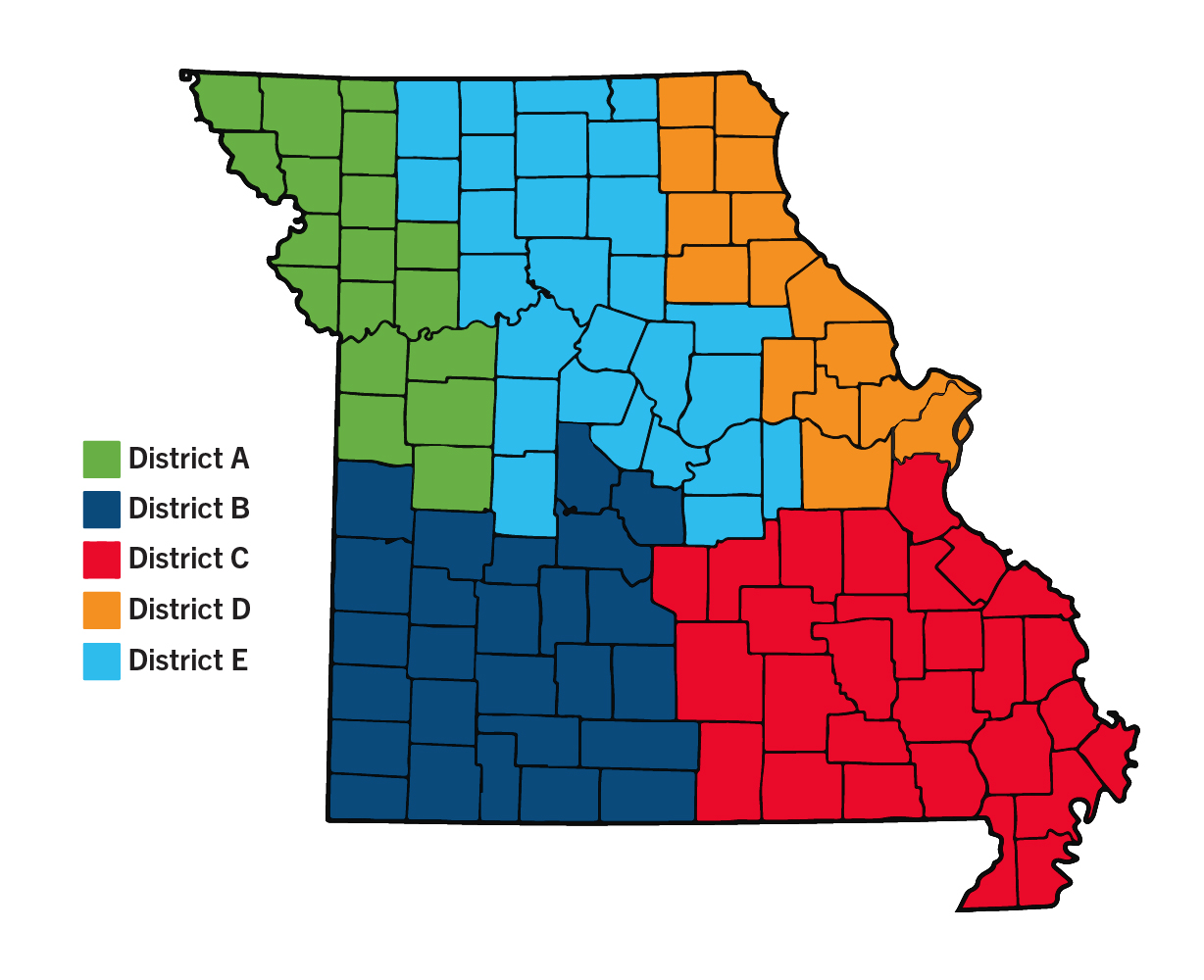 Missouri Senators, Representatives, and Congressional District.