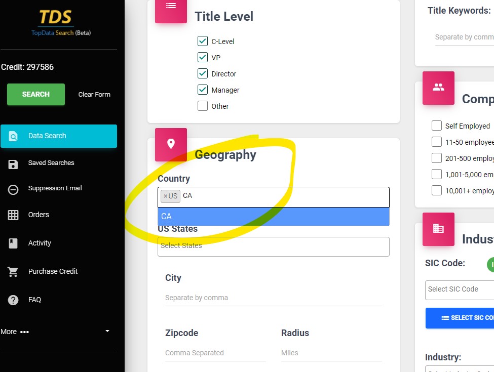 Do you have data for Canada? MountainTop Data