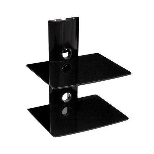 Two Glass Shelving Wall Mounted AV Support Mountright