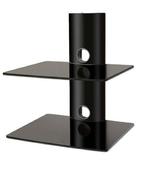 Two Glass Shelving Wall Mounted AV Support Mountright