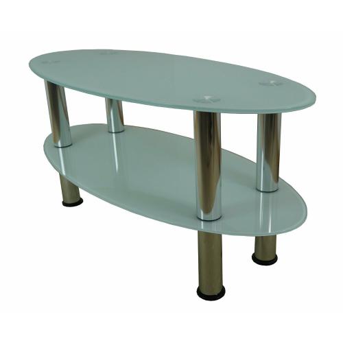 Home & Kitchen Mountright Coffee Table/TV Stand/Side Table Black Glass Silver Leg Home