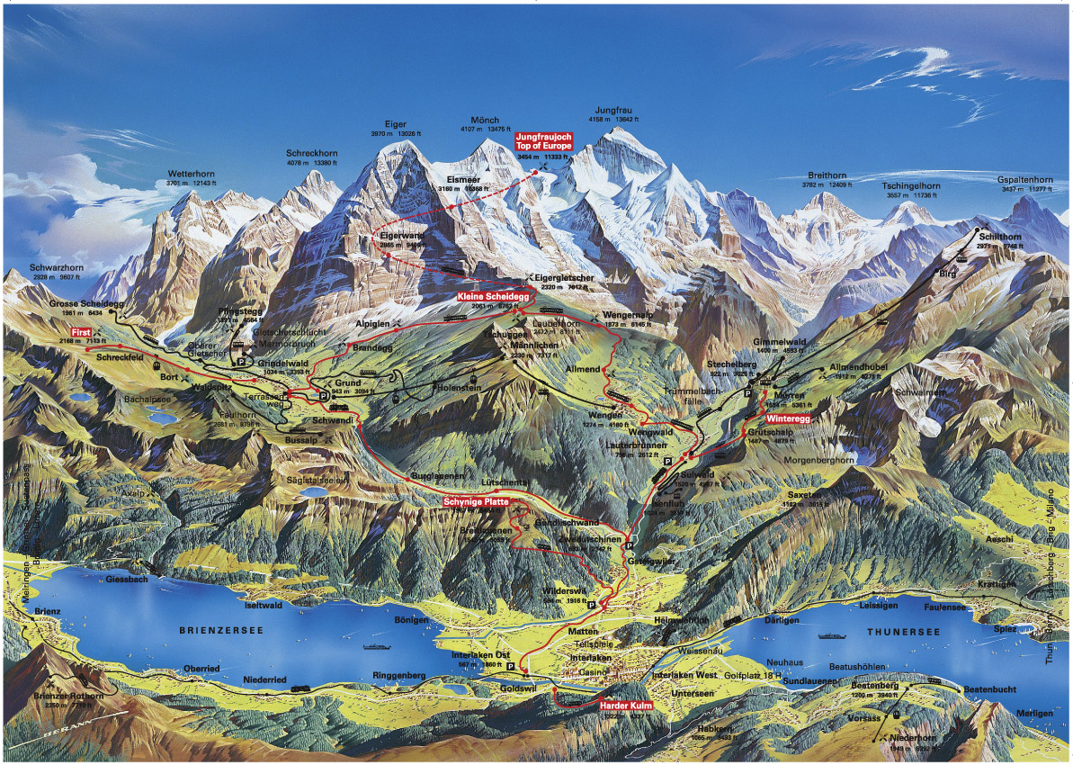 Interlaken ski map