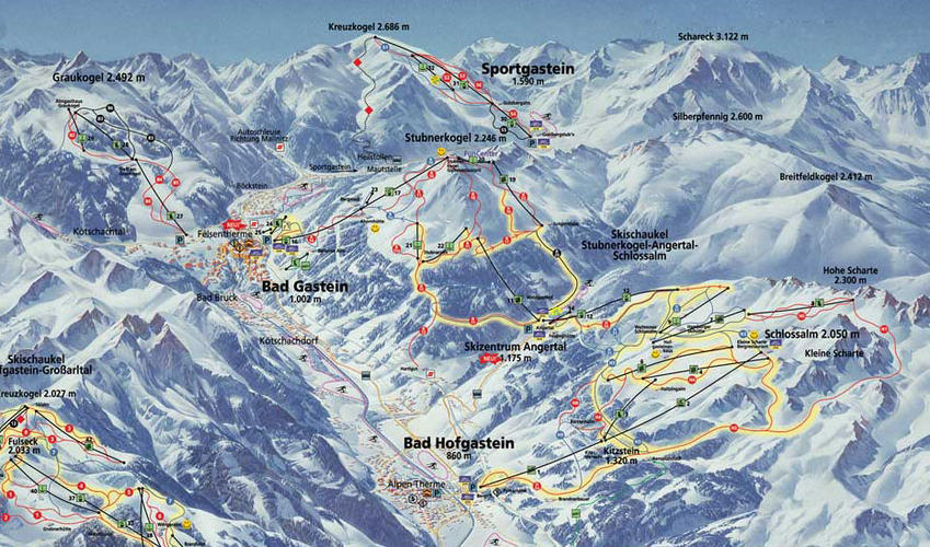 Skigebiet Skiurlaub Bad Gastein Sportgastein