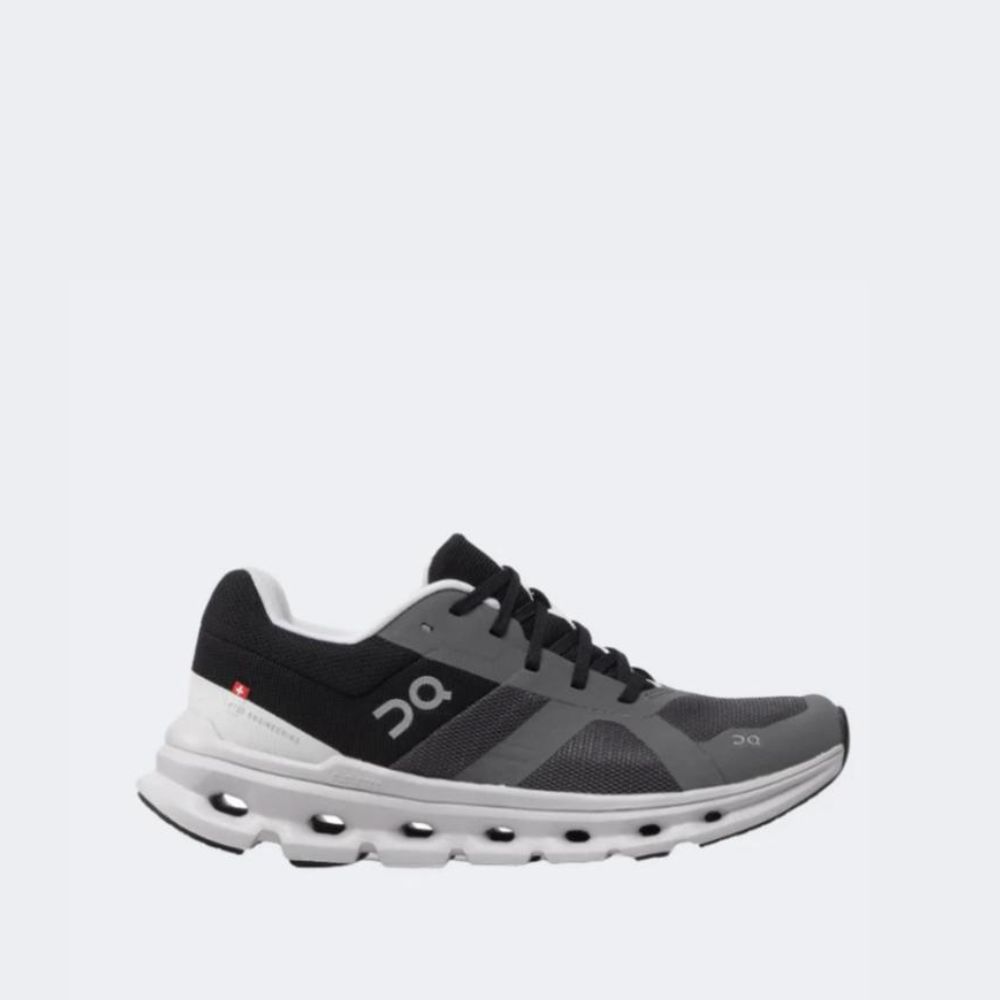 ON MEN CLOUDRUNNER BLACK AND GREY RUNNING SHOES