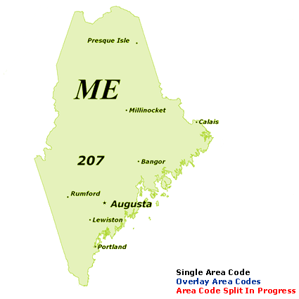 Maine Area Code Map Find Maine Area Codes By Map