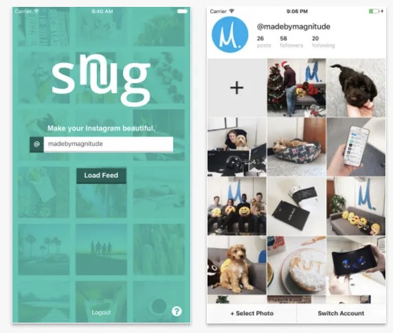 Snug, la app para previsualizar tus fotos de Instagram antes de publicarlas