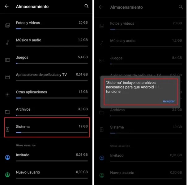How Much Space Does Android Occupy and the Free Memory for the User