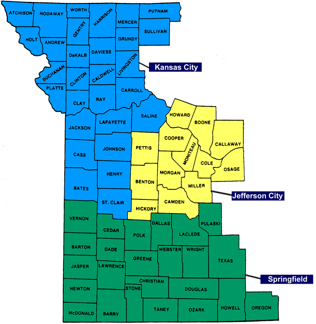 Location & Coverage Area Information for Probation & Pretrial Western