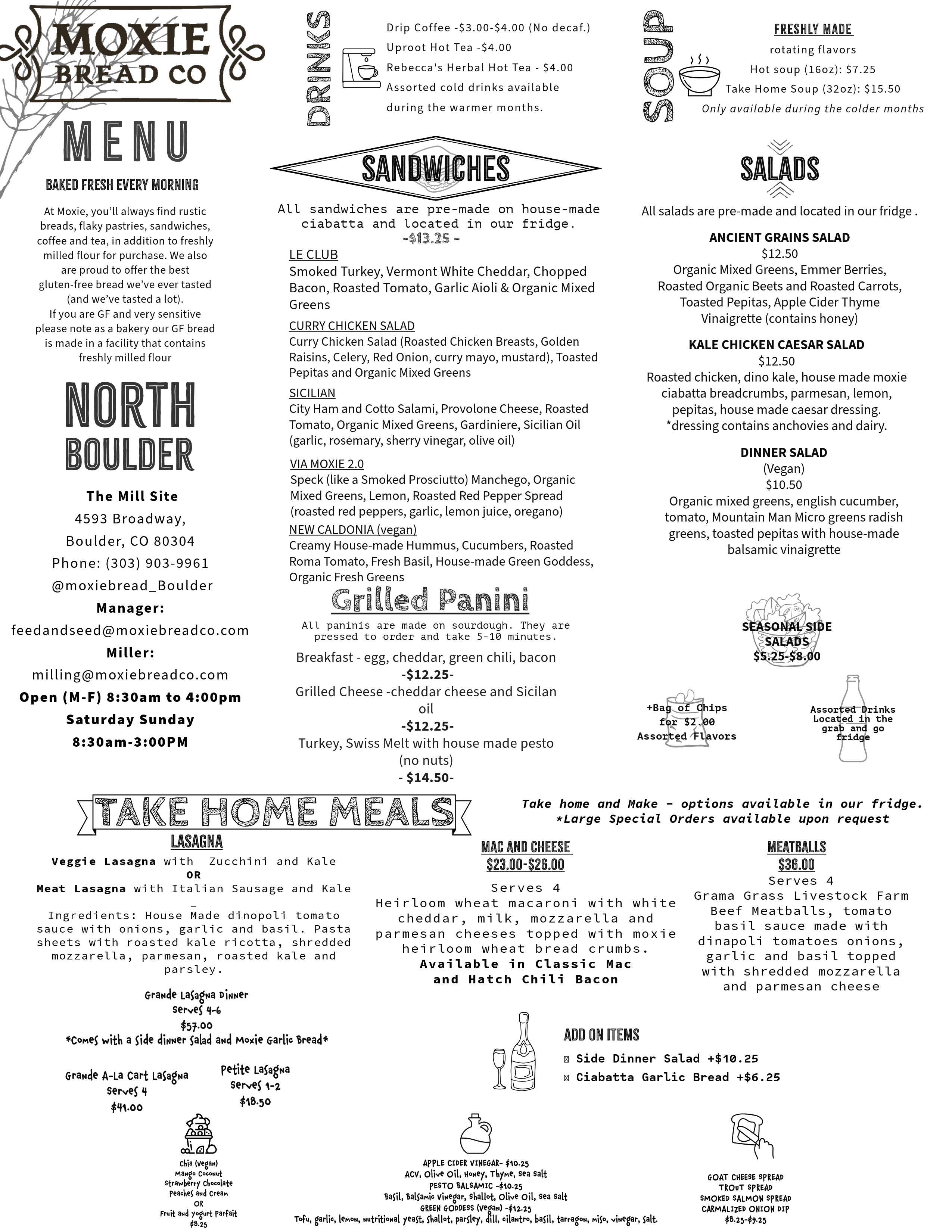 Menus — Moxie Bread Co