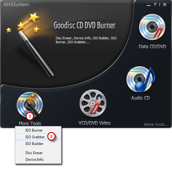 MAEMedia Tutorial Goodisc CD DVD Burner How to Create ISO from CD/DVD