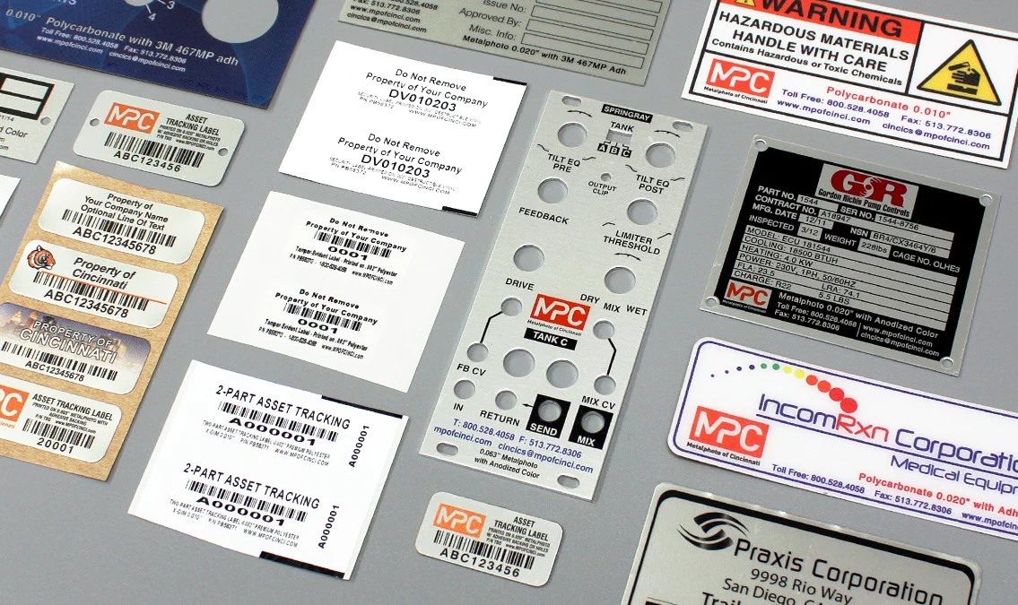 Electrical Panel Labels Durable Metal or Plastic MPC