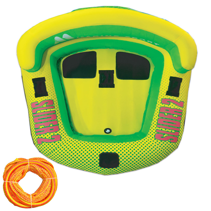 SLIDER 2 SKI TUBE 12 Person FUN Kit Bungee Rope USHAPE Double Rider 77" Inch 196cm Water Ski Bis