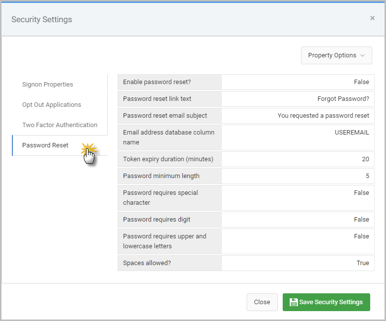 Password Reset mPower Documentation