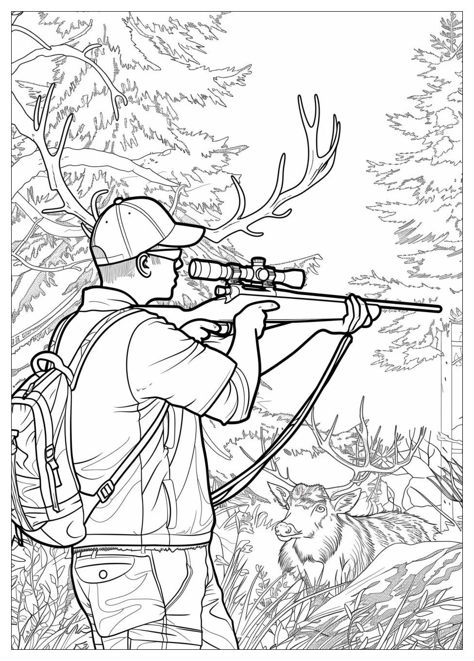Hunting Coloring Pages : Fun for Kids and Adults – MrColoring.Com