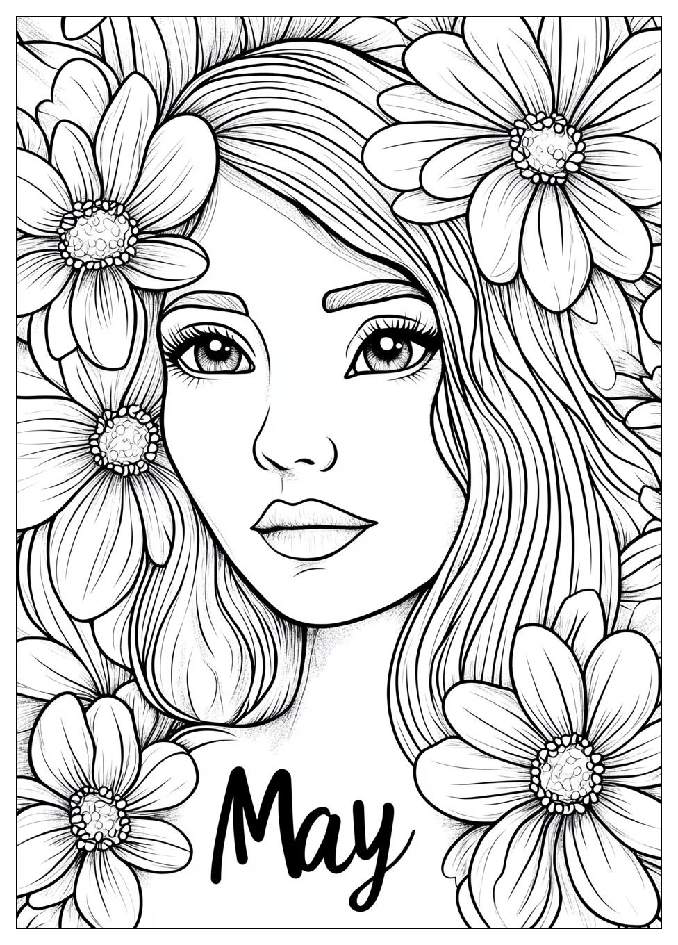 May Coloring Pages Celebrate Spring with Fun Designs