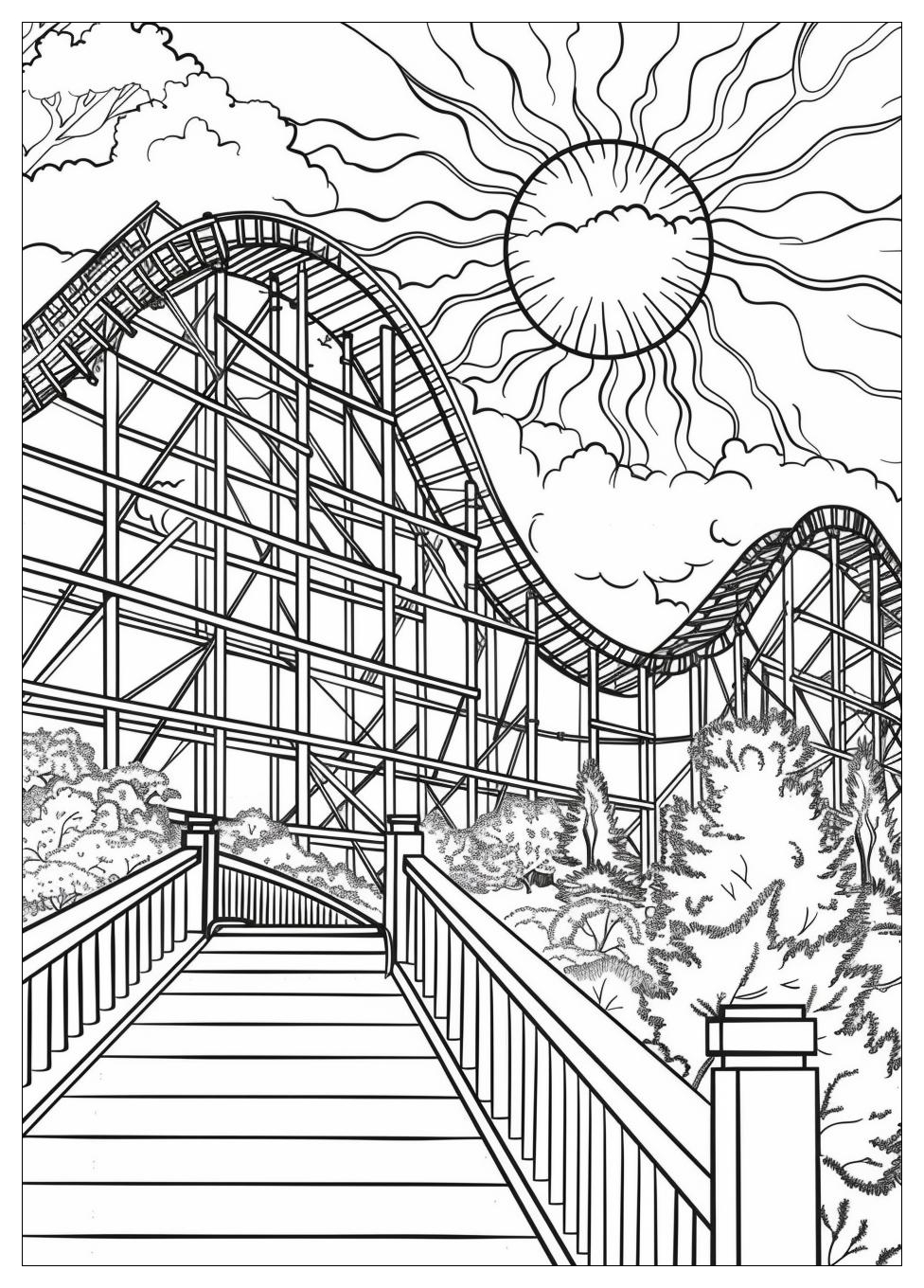 Roller Coaster Coloring Pages Fun for Kids, Learning and Creativity