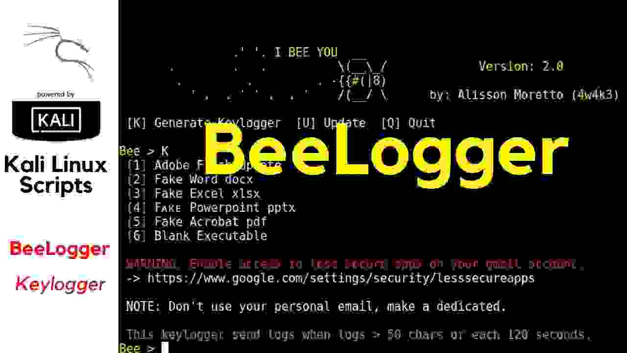 how to hack Facebook, Twitter, Gmail KeyLogger [Kali Linux BeeLogger]