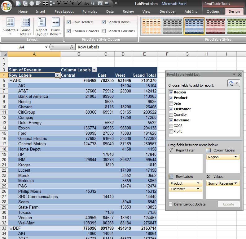 Pivot Tables in Excel 2007 TechTV Articles MrExcel Publishing