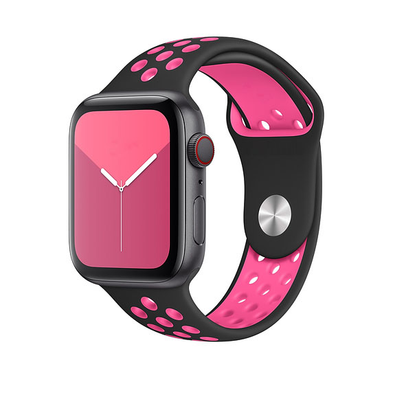 Bracelet Apple Watch Sport 42/44 mm Noir/Rose MrGeek revendeur agréé