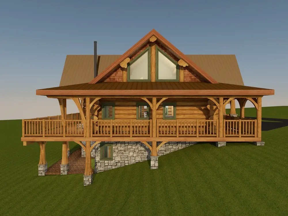 Shenandoah 3353 sq ft Log Home Kit Mountain Ridge