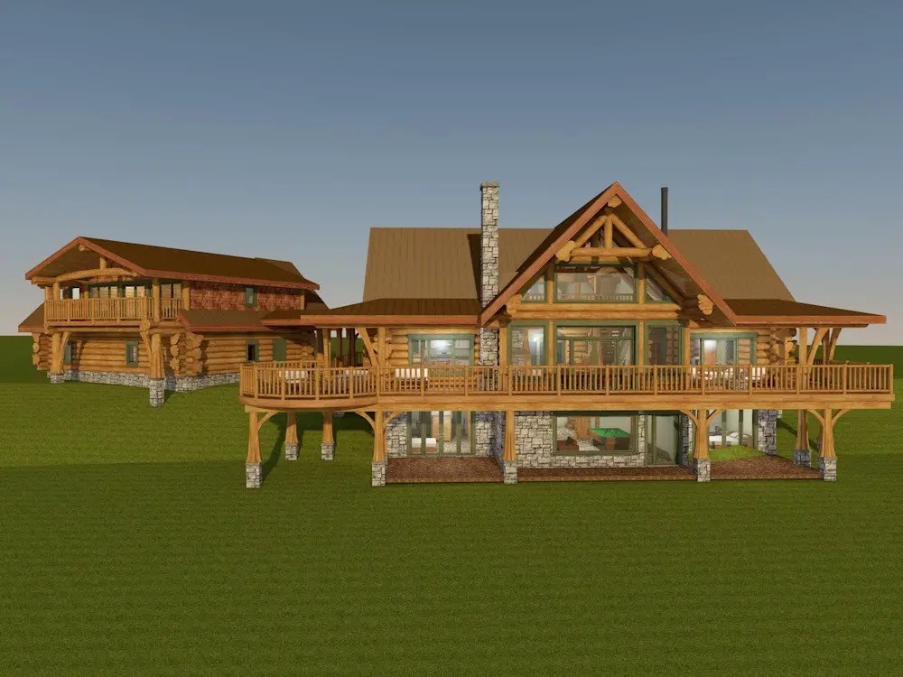 Shenandoah 3353 sq ft Log Home Kit Mountain Ridge