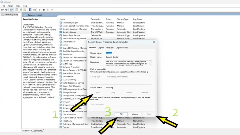 The Security Center Service Can't Be Started In 2023