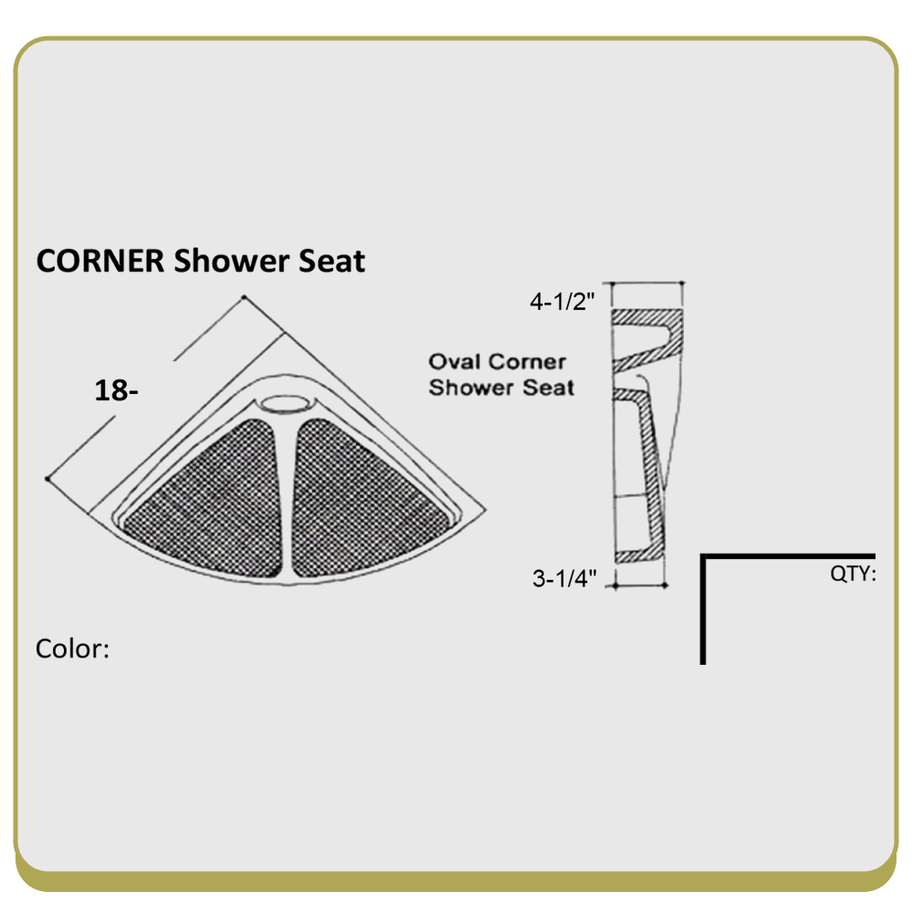 Corner Oval Shower Seat MRMARBLE