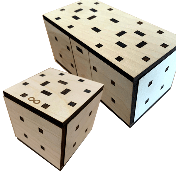 New puzzle box designs by Patrick Alpers of Infinite Loop Games