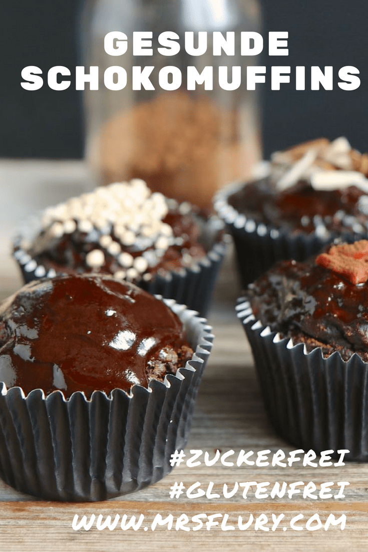Schoko Muffins gesund, ohne Zucker, ohne Mehl Mrs Flury gesunde Rezepte