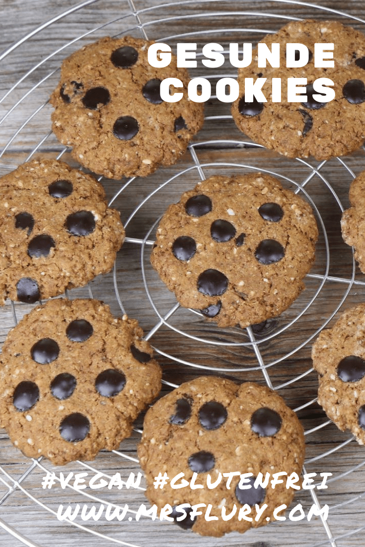 Chocolate Chip Cookies vegan & glutenfrei gesund backen Mrs Flury