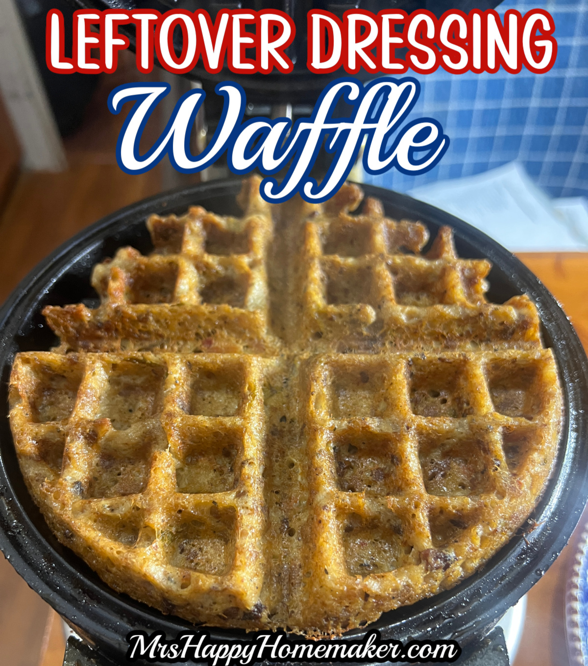 Easy Leftover Stuffing Waffles with Savory Gravy