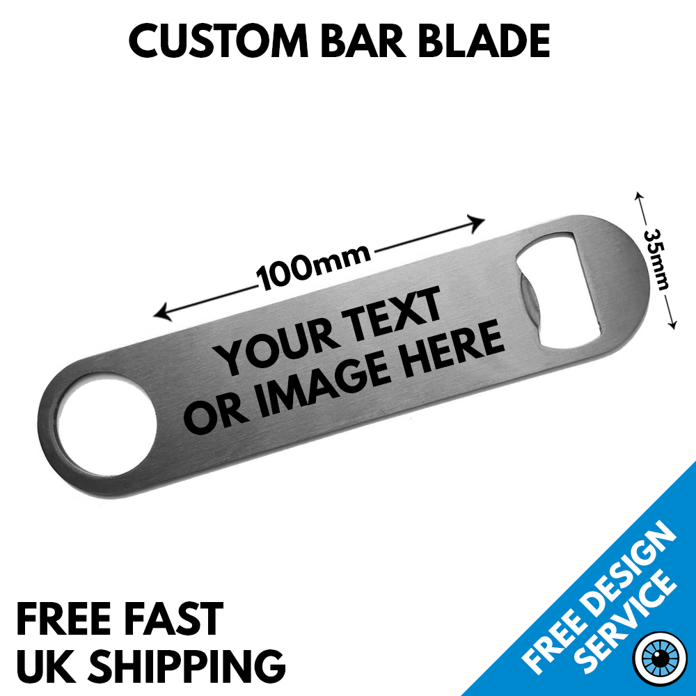 Custom Bar Blade Bottle Opener High Quality Print