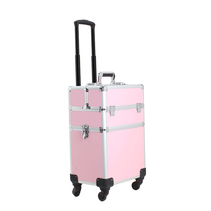 Rolling Makeup Train Case, Salon Cosmetic Organizer Makeup Rolling Case