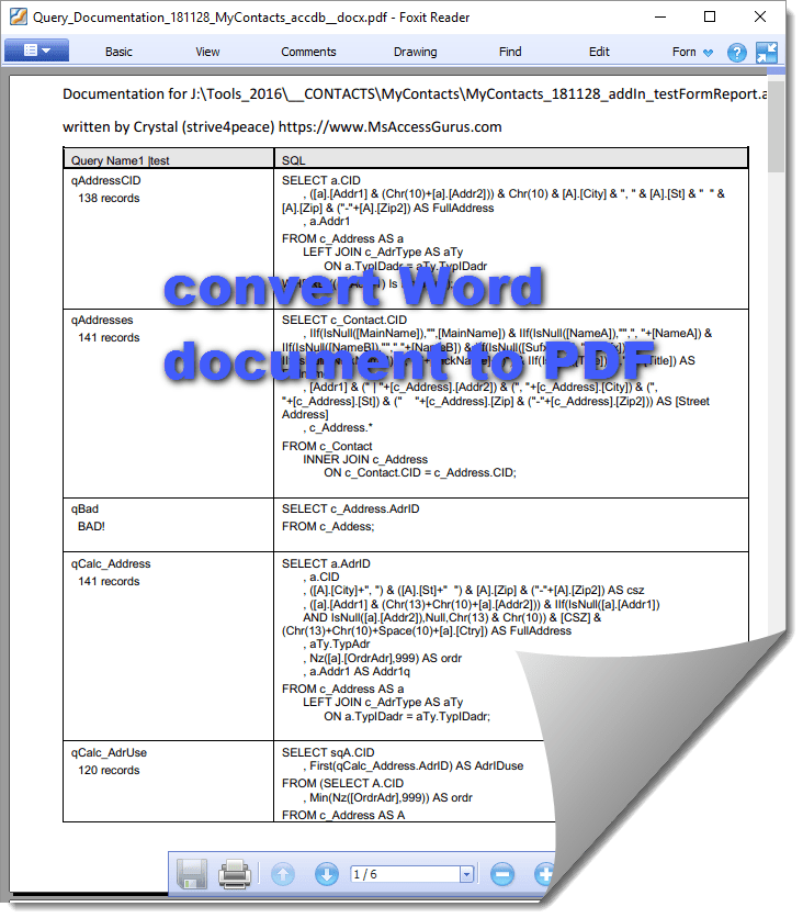 Make PDF using Word