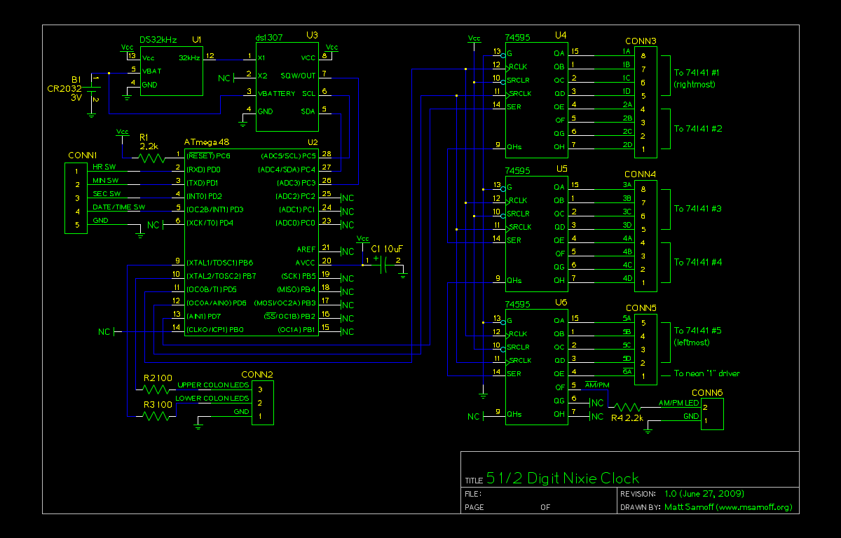 msarnoff.org - Nixie Clock I
